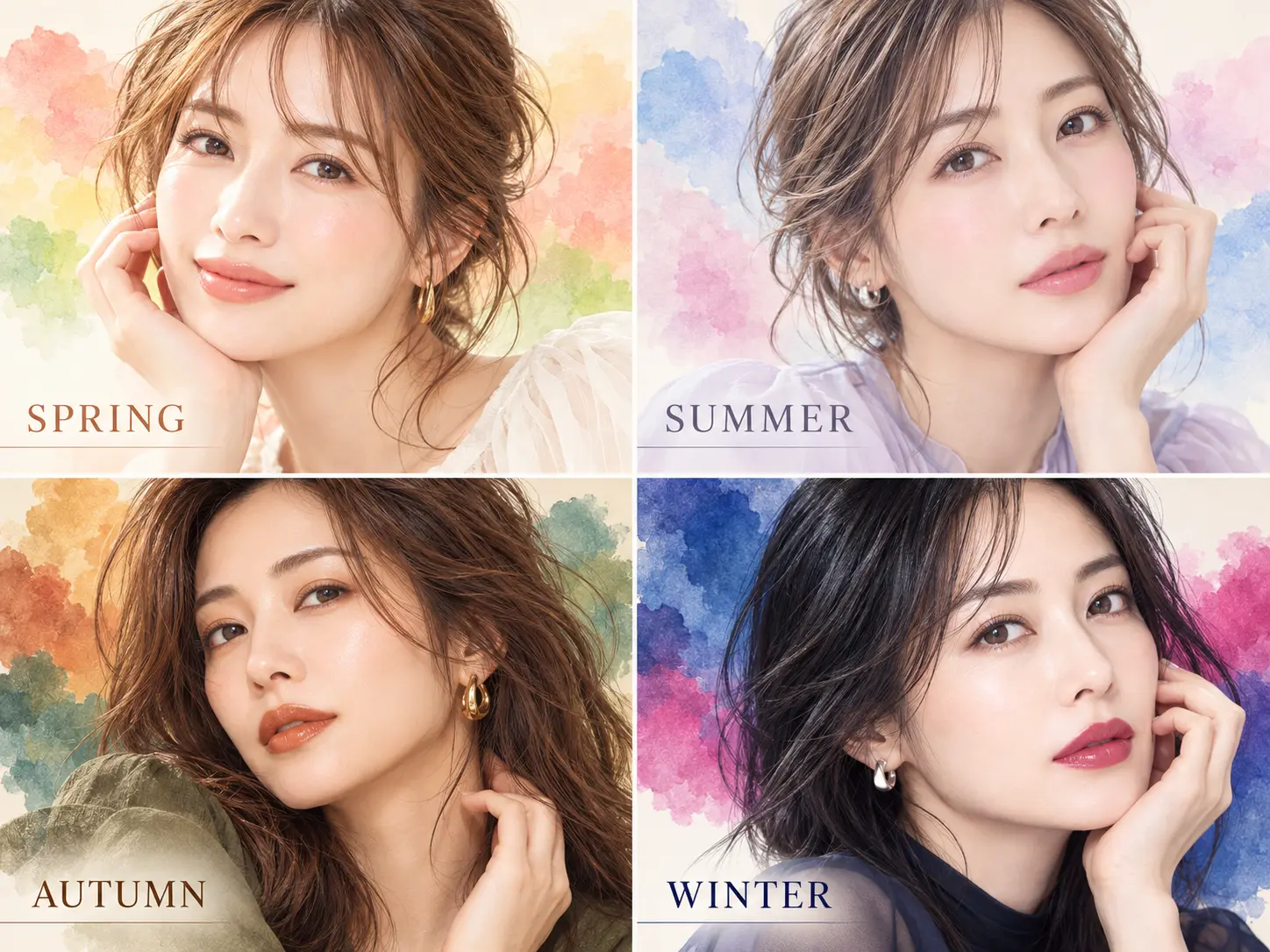 スプリング・サマー・オータム・ウィンターを表現した4人の女性